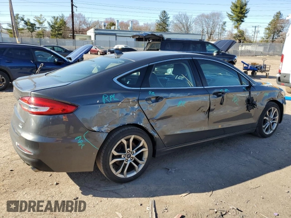 2019 Ford Fusion SEL with VIN 3FA6P0CD2KR260980, listed as a Copart auction lot 50993605 with 91,295 mi miles and Salvage Title. Bid and sale history available at carsss.com. Image 3.