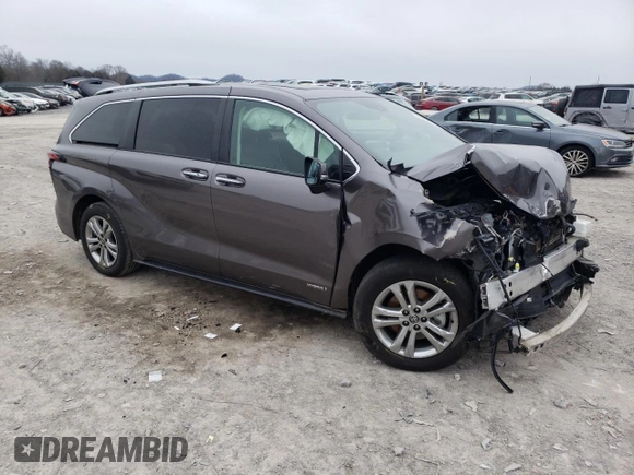 2021 Toyota Sienna Limited with VIN 5TDESKFC1MS013209, listed as a Copart auction lot 41852515 with 66,584 mi miles and Salvage Title. Bid and sale history available at DreamBid. Image 4.
