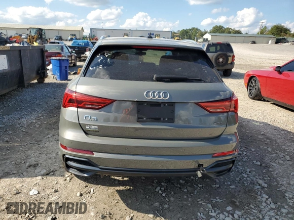 2020 Audi Q3 S line Premium with VIN WA1DECF38L1044231, listed as a Copart auction lot 74263564 with 28,011 mi miles and Clean Title. Bid and sale history available at carsss.com. Image 6.