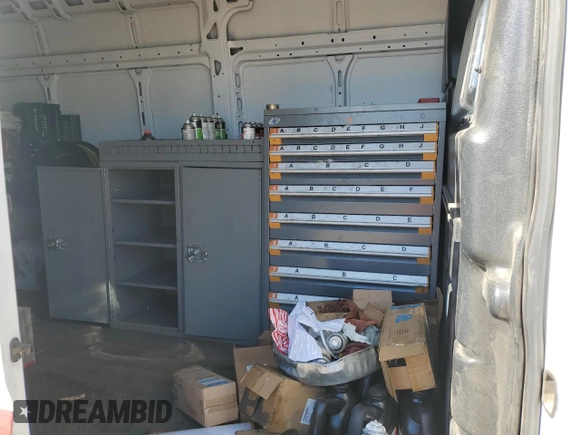 2023 Ram ProMaster Cargo with VIN 3C6LRVDG9PE578176, listed as a Copart auction lot 46613135 with 23,089 mi miles and Salvage Title. Bid and sale history available at DreamBid. Image 11.