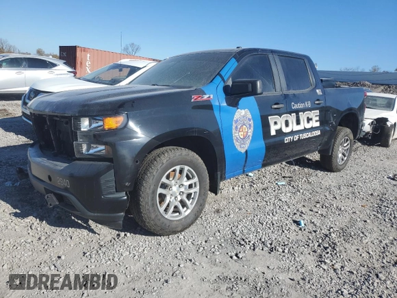 2021 Chevrolet Silverado 1500 Work Truck with VIN 1GCUYAEF0MZ158563, listed as a Copart auction lot 82125294 with 54,103 mi miles and Salvage Title. Bid and sale history available at DreamBid. Image 1.