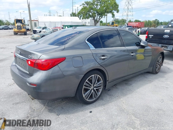 2015 Infiniti Q50 Premium with VIN JN1BV7AP8FM352195, listed as a IAAI auction lot 41968813 with 146,542 mi miles. Bid and sale history available at carsss.com. Image 4.