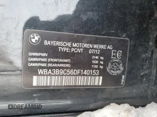 2013 BMW 3 Series 335i xDrive with VIN WBA3B9C56DF140153, listed as a Copart auction lot 46318625 with 91,948 mi miles and Salvage Title. Bid and sale history available at carsss.com. Image 12.
