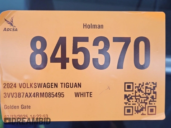 2024 Volkswagen Tiguan SE с VIN 3VV3B7AX4RM085495, выставлен на аукционе IAAI как лот 42796456 с пробегом 34 680 миль миль и . История ставок и продаж доступна на DreamBid. Изображение 15.