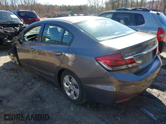 2013 Honda Civic LX with VIN 2HGFB2F59DH598885, listed as a IAAI auction lot 41734451 with 124,453 mi miles and . Bid and sale history available at DreamBid. Image 3.
