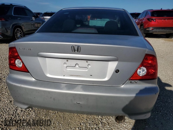 2005 Honda Civic LX with VIN 1HGEM21565L035293, listed as a Copart auction lot 74350794 with 197,536 mi miles and Salvage Title. Bid and sale history available at DreamBid. Image 6.