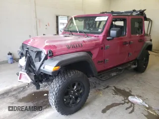 2021 Jeep Wrangler Unlimited Sport S with VIN 1C4HJXDNXMW860716, listed as a Copart auction lot 69531173 with 13,166 mi miles and Salvage title. Bid and sale history available at DreamBid. Image 1.