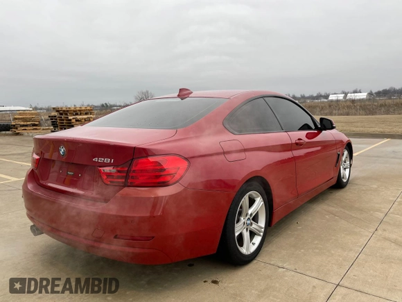 2014 BMW 4 Series 428i with VIN WBA3N7C59EK221636, listed as a Copart auction lot 57474395 with 65,639 mi miles and Clean title. Bid and sale history available at DreamBid. Image 4.