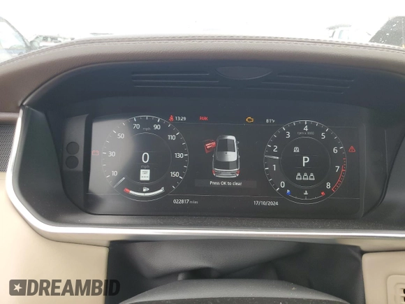 2022 Land Rover Range Rover Westminster with VIN SALGS2RU9NA462500, listed as a Copart auction lot 74475684 with 22,817 mi miles and Non repairable. Bid and sale history available at DreamBid. Image 9.