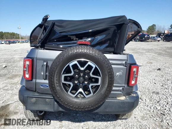 2022 Ford Bronco with VIN 1FMDE5BH7NLA74438, listed as a Copart auction lot 42649185 with Not provided miles and Salvage title. Bid and sale history available at DreamBid. Image 6.