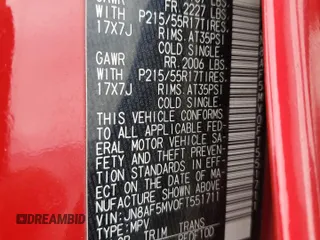 2015 Nissan Juke S with VIN JN8AF5MV0FT551711, listed as a Copart auction lot 51844825 with 57,459 mi miles and Salvage Title. Bid and sale history available at carsss.com. Image 14.