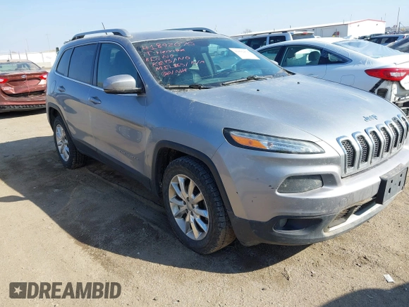 2014 Jeep Cherokee Limited with VIN 1C4PJMDS0EW232018, listed as a IAAI auction lot 41892070 with 224,372 mi miles. Bid and sale history available at carsss.com. Image 1.