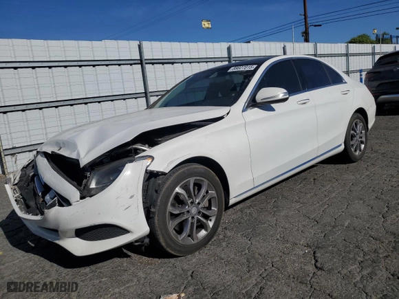 2015 Mercedes-Benz C-Class C 300 with VIN 55SWF4JB3FU058421, listed as a Copart auction lot 89027015 with 166,332 mi miles and Clean Title. Bid and sale history available at carsss.com. Image 1.
