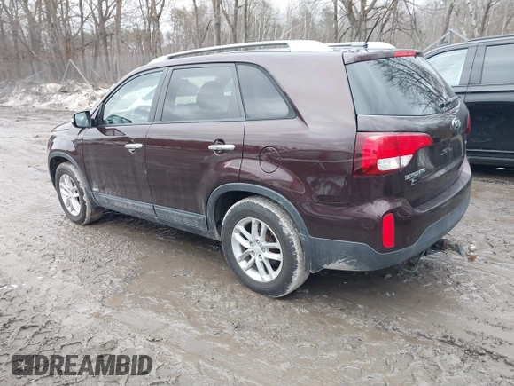 2015 Kia Sorento LX with VIN 5XYKTDA76FG648237, listed as a IAAI auction lot 41717261 with 163,845 mi miles. Bid and sale history available at carsss.com. Image 3.