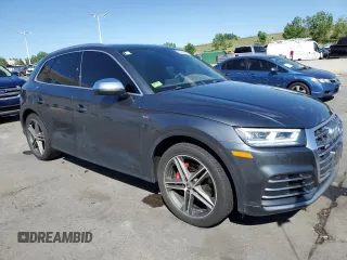 2018 Audi SQ5 Premium Plus with VIN WA1A4AFY4J2186279, listed as a Copart auction lot 58123064 with 62,572 mi miles and Salvage Title. Bid and sale history available at DreamBid. Image 4.