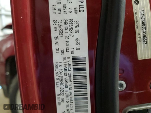 2013 Jeep Patriot Sport with VIN 1C4NJRBB3DD196522, listed as a Copart auction lot 47362165 with Not Provided miles and Salvage Title. Bid and sale history available at carsss.com. Image 14.
