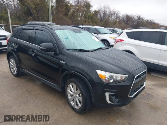 2015 Mitsubishi Outlander Sport 2.4 GT with VIN 4A4AP4AW3FE047229, listed as a IAAI auction lot 41615168 with 149,961 mi miles. Bid and sale history available at carsss.com. Image 1.