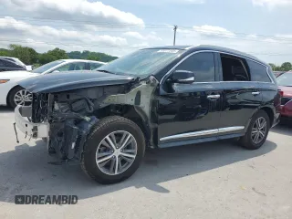 2019 Infiniti QX60 Luxe with VIN 5N1DL0MM7KC521610, listed as a Copart auction lot 55077355 with 54,561 mi miles and Salvage Title. Bid and sale history available at DreamBid. Image 1.