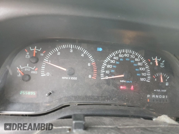 2001 Dodge 1500 with VIN 3B7HC13Y91G800634, listed as a Copart auction lot 47185985 with 255,895 mi miles and Salvage Title. Bid and sale history available at DreamBid. Image 9.