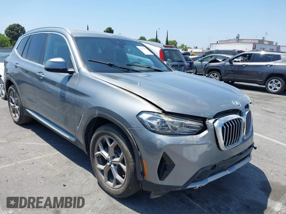 2024 BMW X3 sDrive30i z VIN 5UX43DP02RSU43683, wystawiony jako IAAI lot #42473099 z przebiegiem 2 130 mil mil oraz . Historia ofert i sprzedaży dostępna na DreamBid. Obrazek 1.