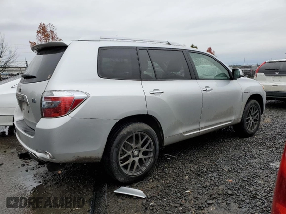 2009 Toyota Highlander Hybrid with VIN JTEEW41A892031335, listed as a Copart auction lot 79773104 with 204,504 mi miles and Salvage Title. Bid and sale history available at carsss.com. Image 3.