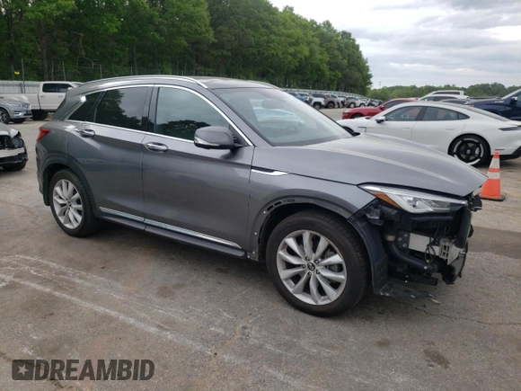2019 Infiniti QX50 Essential with VIN 3PCAJ5M15KF115179, listed as a Copart auction lot 53516055 with 157,074 mi miles and Salvage title. Bid and sale history available at DreamBid. Image 4.