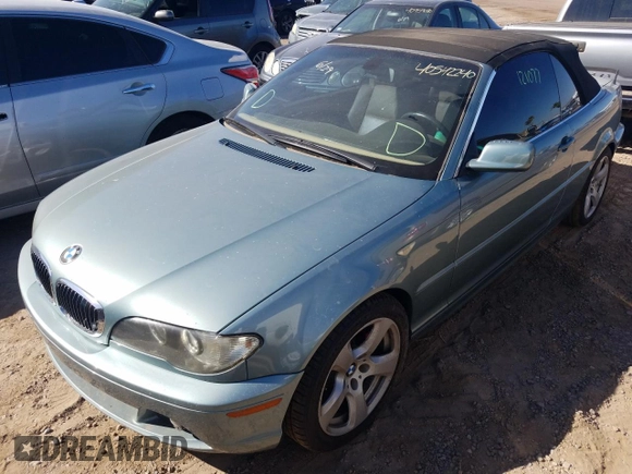 2004 BMW 3 Series 325Ci with VIN WBABW33494PL31502, listed as a Copart auction lot 63704625 with 121,077 mi miles and Clean title. Bid and sale history available at DreamBid. Image 1.
