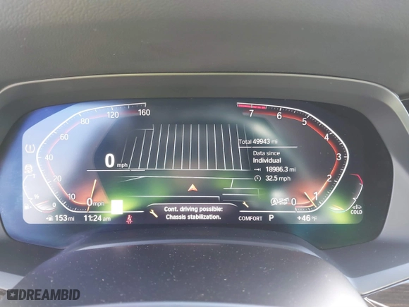 2019 BMW X5 xDrive40i with VIN 5UXCR6C55KLL51239, listed as a IAAI auction lot 41519315 with 49,943 mi miles. Bid and sale history available at carsss.com. Image 7.