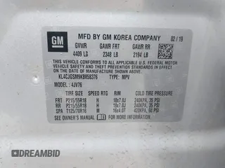 2019 Buick Encore Essence with VIN KL4CJGSM9KB858376, listed as a IAAI auction lot 41695284 with 82,267 mi miles. Bid and sale history available at carsss.com. Image 9.