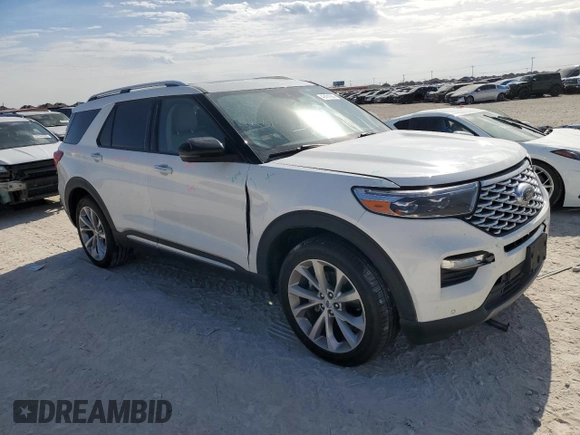 2022 Ford Explorer Platinum with VIN 1FM5K8HC4NGC42104, listed as a Copart auction lot 42401935 with 21,981 mi miles and Salvage Title. Bid and sale history available at carsss.com. Image 4.