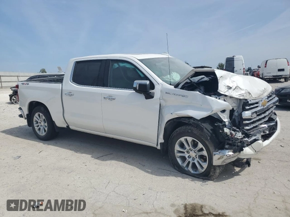 2023 Chevrolet Silverado 1500 LTZ with VIN 1GCUDGE88PZ205293, listed as a Copart auction lot 71095144 with 27,289 mi miles and Salvage Title. Bid and sale history available at carsss.com. Image 4.