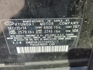 2015 Hyundai Azera Limited z VIN KMHFH4JG1FA453211, wystawiony jako Copart lot #51019915 z przebiegiem 122 712 mil mil oraz Szkoda całkowita • Salvage title. Historia ofert i sprzedaży dostępna na DreamBid. Obrazek 14.