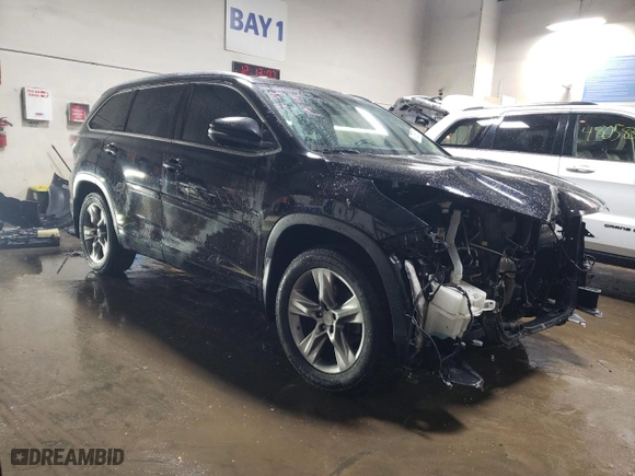 2015 Toyota Highlander Limited with VIN 5TDDKRFH3FS224771, listed as a Copart auction lot 47753875 with 108,068 mi miles and Salvage Title. Bid and sale history available at carsss.com. Image 4.