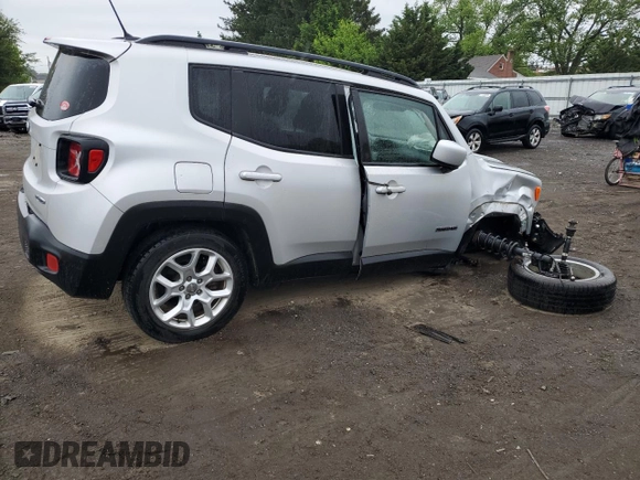 2017 Jeep Renegade Altitude with VIN ZACCJBBB0HPE84035, listed as a Copart auction lot 57789515 with 53,458 mi miles and Salvage title. Bid and sale history available at DreamBid. Image 3.