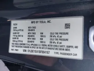 2025 Tesla Model 3 Long Range with VIN 5YJ3E1EA1SF884167, listed as a IAAI auction lot 41976320 with 3,146 mi miles and . Bid and sale history available at DreamBid. Image 9.