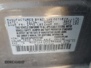2017 Nissan Sentra S z VIN 3N1AB7AP4HY227487, wystawiony jako Copart lot #49018195 z przebiegiem 146 346 mil mil oraz Czysty tytuł • Clean title. Historia ofert i sprzedaży dostępna na DreamBid. Obrazek 12.