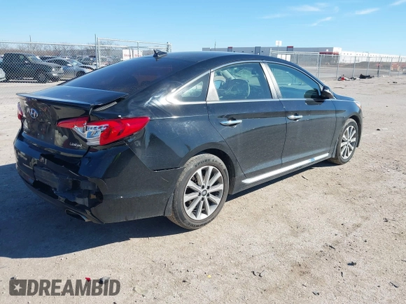 2016 Hyundai Sonata Sport with VIN 5NPE34AF2GH414630, listed as a IAAI auction lot 41653099 with 117,258 mi miles and . Bid and sale history available at DreamBid. Image 4.