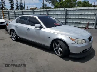 2005 BMW 5 Series 530i with VIN WBANA73505CR59646, listed as a Copart auction lot 55264865 with 187,911 mi miles and Salvage title. Bid and sale history available at DreamBid. Image 4.