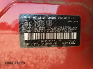 2014 Mitsubishi Mirage DE with VIN ML32A3HJ2EH013672, listed as a Copart auction lot 52453265 with 149,417 mi miles and Salvage title. Bid and sale history available at DreamBid. Image 15.