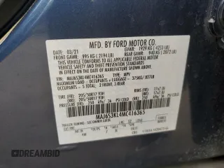2021 Ford EcoSport Titanium z VIN MAJ6S3KL4MC416365, wystawiony jako Copart lot #45915025 z przebiegiem 54 188 mil mil oraz Nie do naprawy. Historia ofert i sprzedaży dostępna na DreamBid. Obrazek 13.