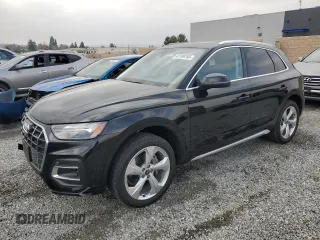 2021 Audi Q5 Premium Plus with VIN WA1BAAFY6M2045747, listed as a Copart auction lot 43109765 with 27,429 mi miles and Salvage Title. Bid and sale history available at carsss.com. Image 1.