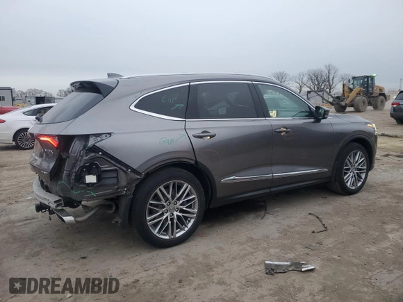 2022 Acura MDX w/Advance Package with VIN 5J8YE1H81NL032600, listed as a Copart auction lot 84120034 with 24,023 mi miles and Salvage Title. Bid and sale history available at carsss.com. Image 3.