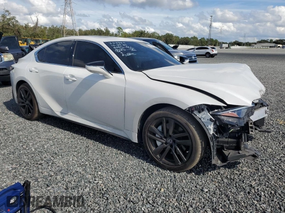 2021 Lexus IS with VIN JTHC81F25M5044796, listed as a Copart auction lot 79816124 with 28,457 mi miles and Salvage Title. Bid and sale history available at carsss.com. Image 4.