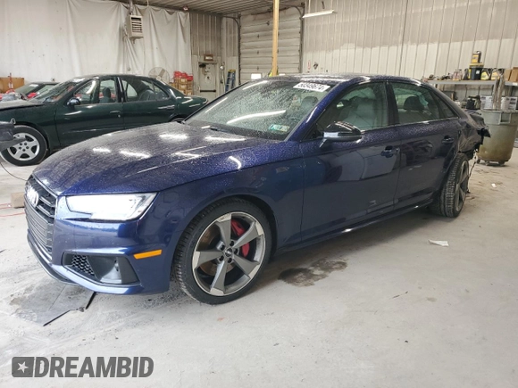 2019 Audi S4 Premium Plus with VIN WAUB4AF47KA097673, listed as a Copart auction lot 50349674 with 44,608 mi miles and Salvage Title. Bid and sale history available at carsss.com. Image 1.