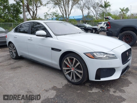 2018 Jaguar XF with VIN SAJBG4FV9JCY55697, listed as a IAAI auction lot 41406469 with 55,572 mi miles and . Bid and sale history available at DreamBid. Image 1.