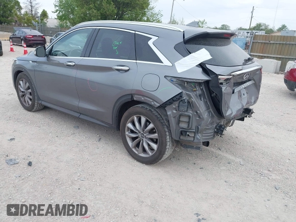 2019 Infiniti QX50 Luxe with VIN 3PCAJ5M19KF135211, listed as a IAAI auction lot 42308891 with 128,432 mi miles and . Bid and sale history available at DreamBid. Image 3.