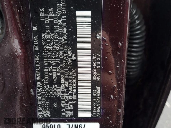 2012 Toyota Sequoia Platinum with VIN 5TDDY5G13CS071376, listed as a Copart auction lot 83657884 with 227,693 mi miles and Salvage Title. Bid and sale history available at carsss.com. Image 13.