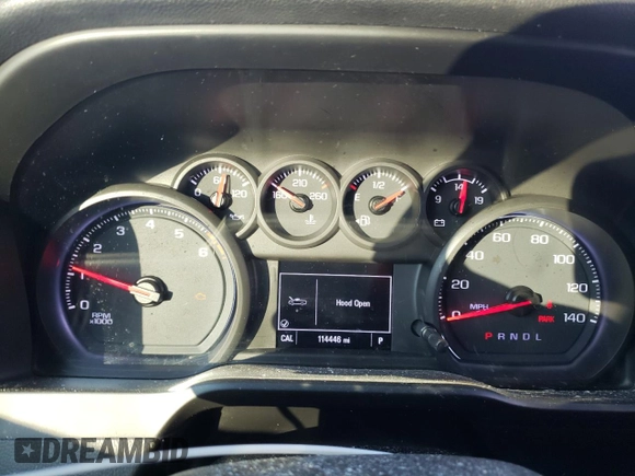2020 Chevrolet Silverado 1500 Custom with VIN 1GCRWBEF0LZ132559, listed as a Copart auction lot 75050384 with 114,446 mi miles and Salvage Title. Bid and sale history available at carsss.com. Image 9.