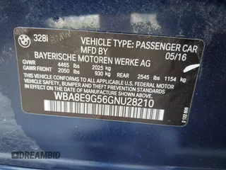 2016 BMW 3 Series 328i z VIN WBA8E9G56GNU28210, wystawiony jako IAAI lot #42183906 z przebiegiem 143 549 mil mil oraz . Historia ofert i sprzedaży dostępna na DreamBid. Obrazek 9.