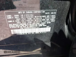 2024 Subaru Ascent Onyx with VIN 4S4WMAHD5R3461441, listed as a IAAI auction lot 41860699 with 4,188 mi miles and . Bid and sale history available at DreamBid. Image 9.